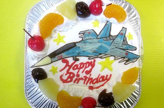 戦闘機イラストケーキ