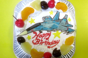 戦闘機イラストケーキ