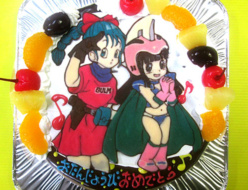 ドラゴンボールのブルマとチチイラストケーキ