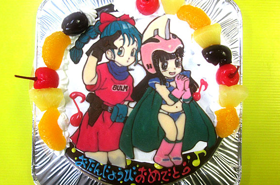 ドラゴンボールのブルマとチチイラストケーキ