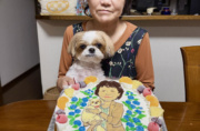 ペットと似顔絵のケーキ