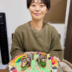 ミニチュアダックスとチワワ２匹の立体のせケーキ