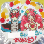仮面ライダージオウとプリキュアヒーリングットピンクのケーキ