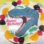 ティラノサウルス顔イラストケーキ